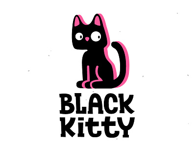 BLACK KITTY art cat halloween illustration kitty logo