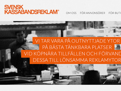 Svensk Kassabandsreklam logotype orange retail web