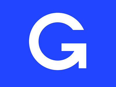 Blue Glauser G arrow blue g logo