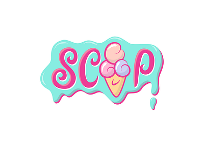 Day #27 - Scooop challenge colors design flavor graphic graphicdesign grid ice icecream idea logo logo design logodesign logos melted