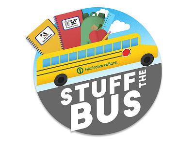 Stuff The Bus Logo illustration logo omaha stuff the bus