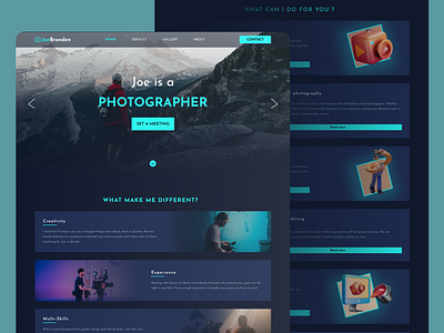 Photographer Website UI Design design landing page photography portfolio trend ui ux web design