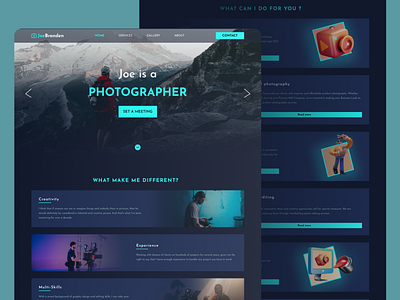 Photographer Website UI Design