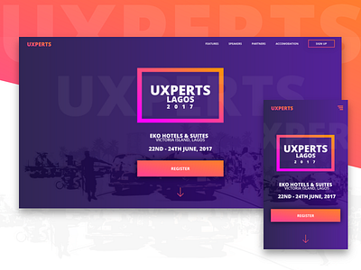 UXPERTS Lagos Event Landing Page