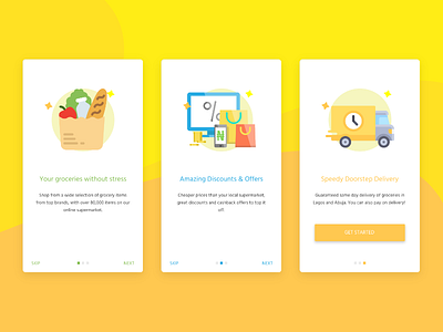 Onboarding Screens for an online Grocery Store app