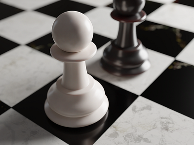 Not so Black & White Pawns 3d 3d art 3d illustration 3d modeling 3d render black and white blender blender 3d cgart checker chess contrast design digital art illustration marble pawn photo realistic realism realistic