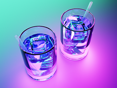 Aurora drinks 🥃 3d 3d art 3d illustration 3d modeling 3d render aurora blender blender 3d cups cyberpunk digital art drinks future futuristic glass metaverse neon render sci fi stylized