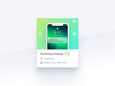 Campaign Thumbnails – Micro-interaction animation campaigns card design carousel channels component gift gift card gradient gradients interaction marketing micro-interaction movement multi-shot preview saas thumbnail thumbnails ui element