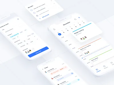 Schedule & tasks app agenda calendar calendar app calendar design calendar ui crm crm dashboard event events meeting planning schedule scheduler task task app task list task manager tasks timeline week