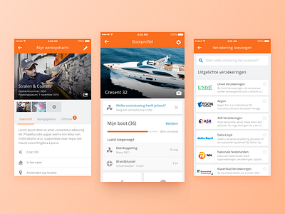 Skipper – Profile Screens app boat clean dashboard design interface ios minimalistic mobile profile ui ux
