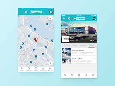 Skipper – Mobile Screens app cards clean design interface ios location map minimalistic mobile ui ux