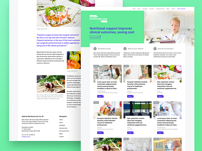 Optimal Nutritional Care for All campaign clean design experience interface minimal minimalistic responsive ui ux web webdesign