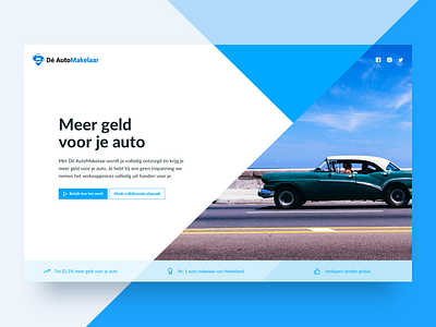 Dé AutoMakelaar – Landing Page car clean design hero home homepage interface landing landing page minimal ui ux