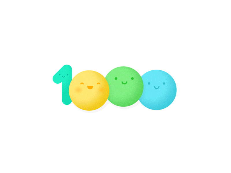 Heavyweight – 1000 Followers! 1000 after effects animation bubbles celebration cute dribbble follower followers gif milestone motion