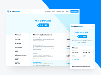 Dé AutoMakelaar – Calculator calculator car car design form forms interface report responsive ui ux web website