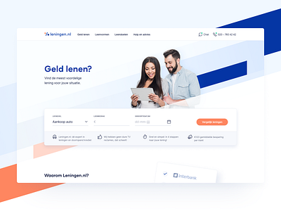 Leningen.nl – Homepage figma home homepage interface landing page landingpage stripes ui design web webdesign website widget