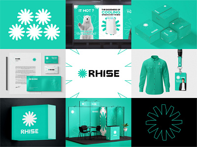 RHISE - Air Conditioner Visual Identity ads adversiting air conditioner brand idenditity branding design employee graphic design logo logo design minimalist packaging simple social media stationery visual identity