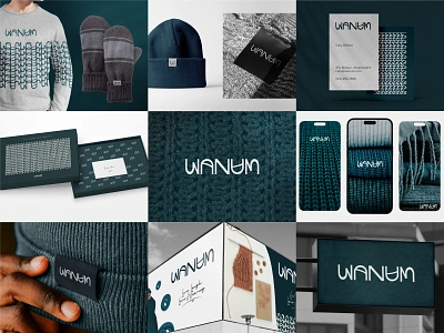 WANUM KNIT WEAVING - VISUAL IDENTITY ambigram apparel brand brand identity branding branding identity design graphic design knit knitting knitwear logo logo concept logo design simple tarn visual identity wool