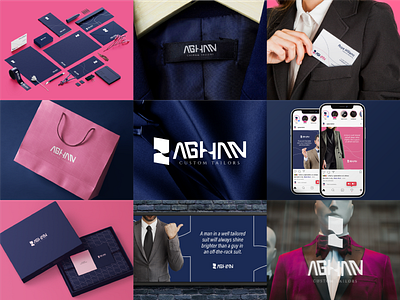 AGHAN CUSTOM TAILOR - Visual Identity branding brands coat custom design graphic design hand logo logo design modern simple suit sweing tailor tailored thread visual identity