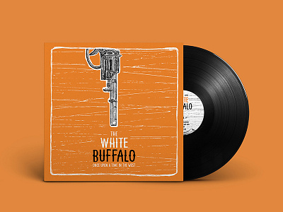 The White Buffalo disc grunge illustration music orange the white buffalo typography vinil west western