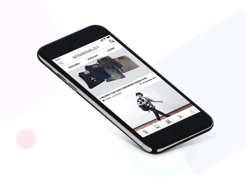 Neighbourlist, 1st Indonesia's Local Brand News - Exploration animation app branding design gif hypebeast ilustration ios ui ux