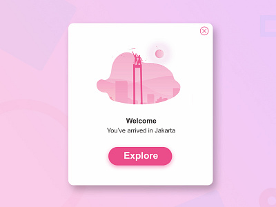 Explore Jakarta - Exploration app cards city design designer flat icon illustration ios pop up ui ux