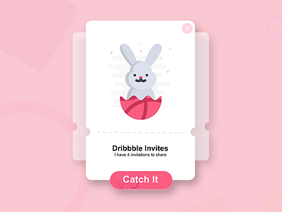 Dribbble Invites aplication app design designer illustration invitations invite ios pop up ui ux