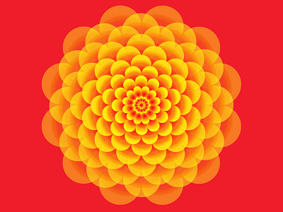 Yellow 3d adobe flower geometric illustration transparency vector vectorart