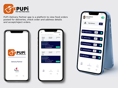 Food Delivery partner app - PUPI delivery partner app food deliver partner app mobile app