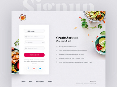 Food Recipes - Signup page