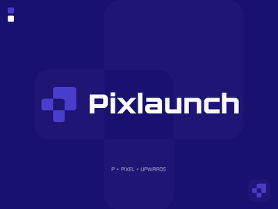 Colorful Pixel Launch Logo Design