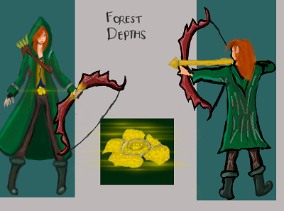 Forest Depths character design illustration photoshop