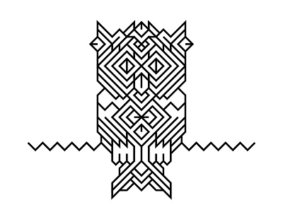 Geometric Owl black and white geometric graphic design illustration line art lines owl