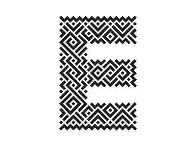 Letter E I black e geometric letter lettering line art lines stripes type typography white
