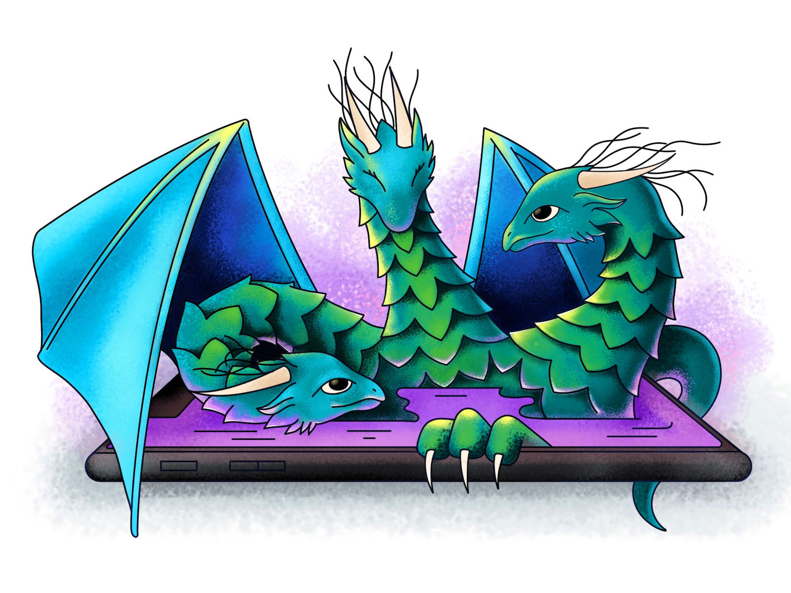 Three-headed Dragon Illustration by Anna Rzepka on Dribbble