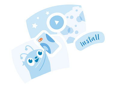 Illustration for feature start state alien app artwork brand illustration space ui ux