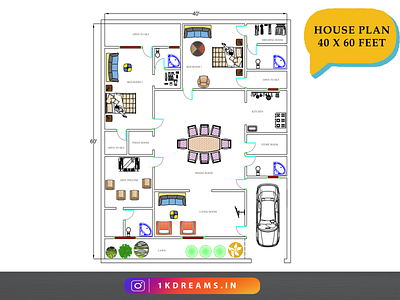 Home Plan 40 * 60 feet