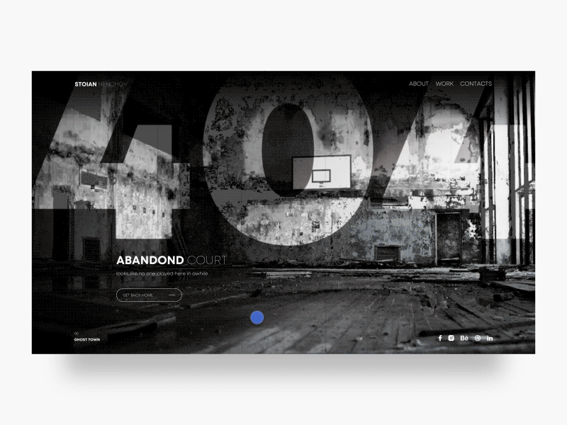 Portfolio - 404 page exploration 404 animation cinemagraph design grid load motion page portfolio ui ux web