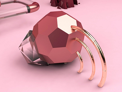 Shapes for K.E.L. ball c4d cinema4d crystal lowpoly pink ring