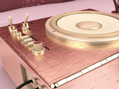 Gold music box box c4d cinema4d gold music pink volume