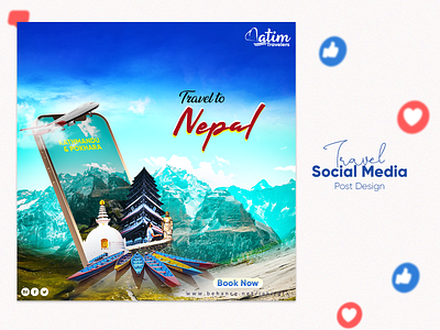 Nepal Tour Adv Design for Social Media. 3d animation branding creative design logo motion graphics ui