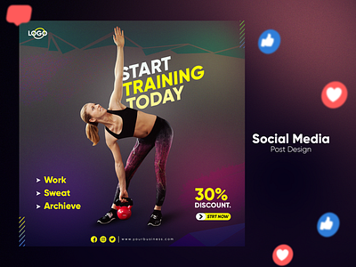 Gym Fitness Workout ads Design. yoga club ads design