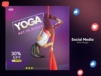 Yoga Fitness Banner Design. yoga club ads design