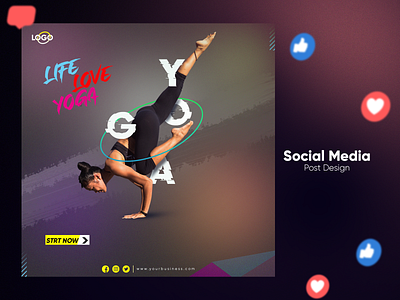 Yoga Workout ads Design social media branding design