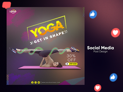 Yoga Fitness Workout ads Design.