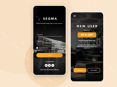 Segma Hotel Service App app app design hotel hotel booking online booking restaurant service app ui ux