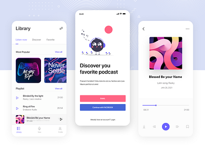 Podcast App app app design design listing mobile design mobile ui music podcast streaming ui ux