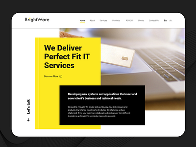 BrightWare Landing Page homepage landing landingpage ui ui ux uiux web webdesign website