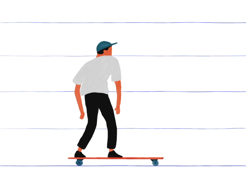 Longboard Magic! animation framebyframe line longboard marker rough simple skateboard