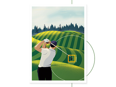 Accuracy 2d accuracy golf green hud illustator illustration man nature noise perfection poster sky